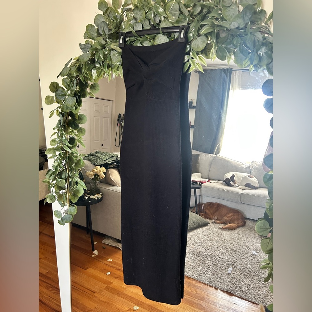Black Strapless Maxi Dress
